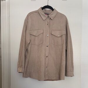 Vince Camuto Beige Button-Up Shacket